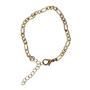 Gold-Tone Figaro Chain Bracelet (Adjustable)